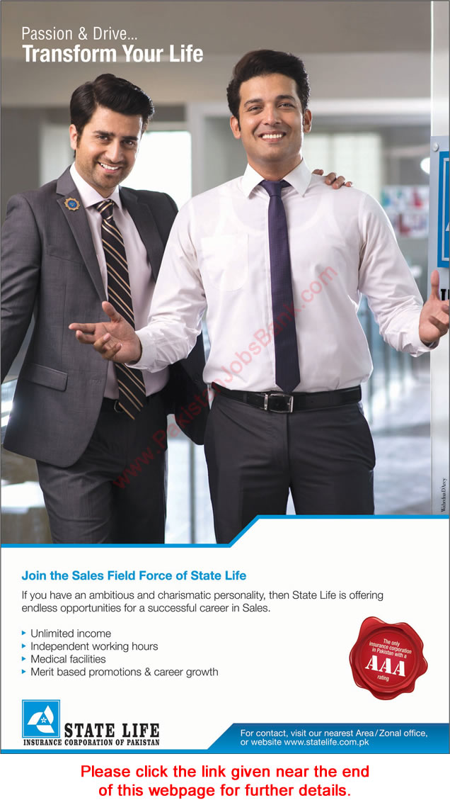 State Life Insurance Corporation of Pakistan Jobs April 2016 Field